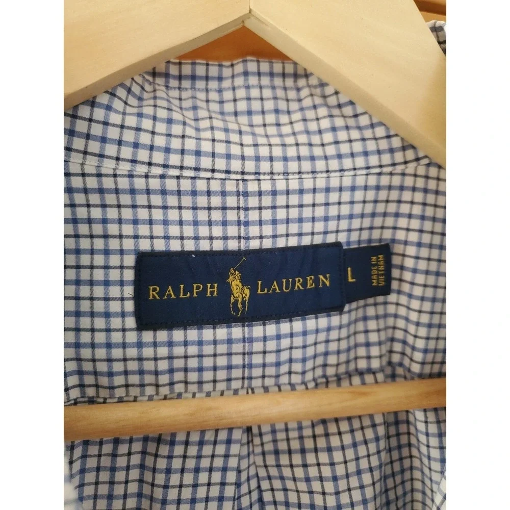Ralph Lauren Plaid Long Sleeve Button Down‎ Mens Shirt Size Large